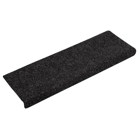 Vidaxl Treppenmatten Selbstadhäsiv 15 Teile 65x21x4 cm Schwarze rechteckige Kante