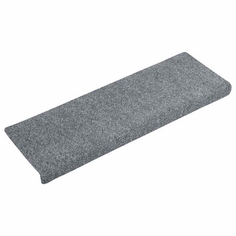 Vidaxl -Treppenmatten Selbstadhäsiv 15 Teile 65x21x4 cm hellgrau mit rechteckiger Rand