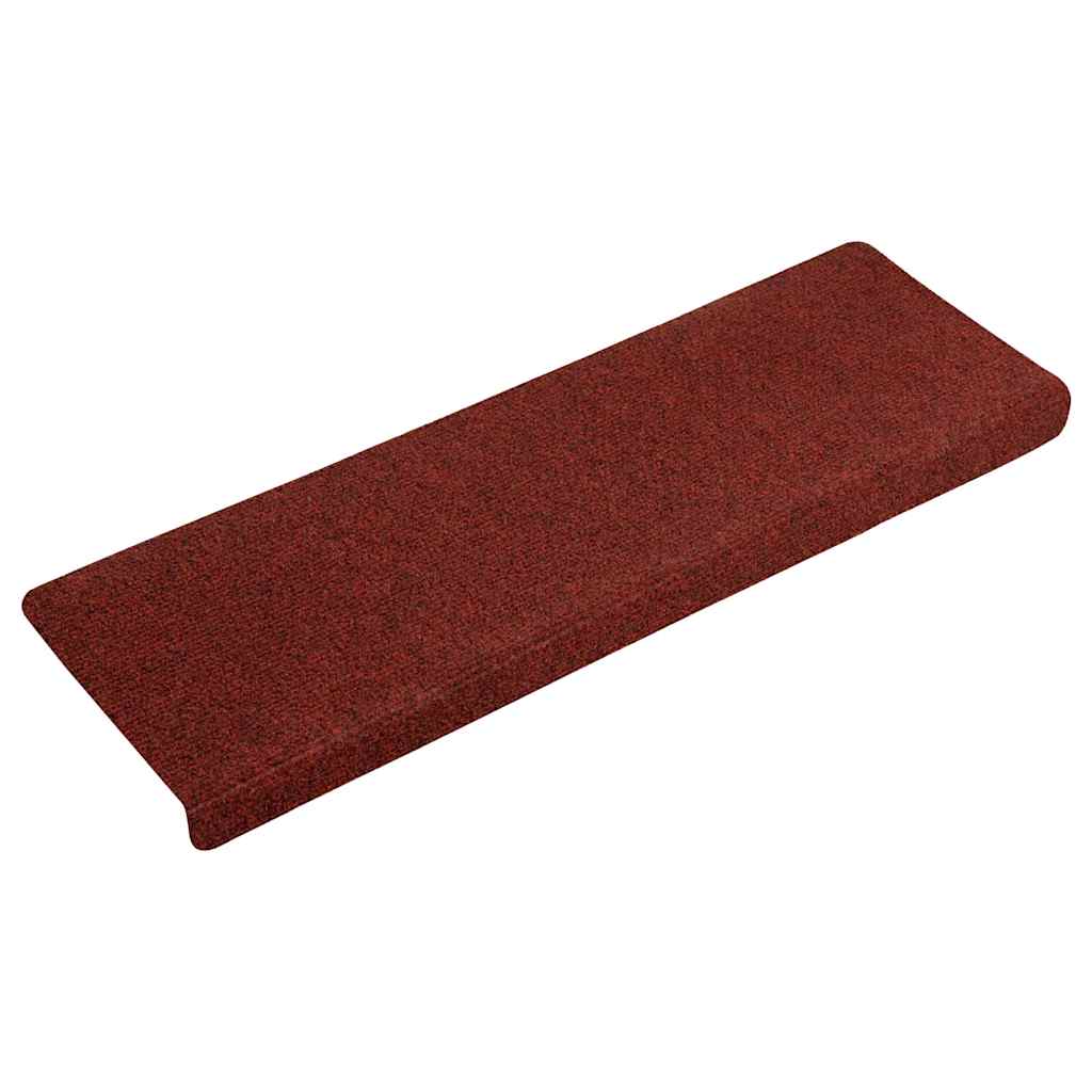 Vidaxl Treppenmatten Selbstadhäsiv 15 Teile 65x21x4 cm Bordeaux rote rechteckige Kante
