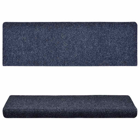 Vidaxl Treppenmatten Selbstadhäsiv 15 Teile 65x21x4 cm blaue rechteckige Kante