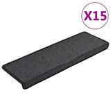 Vidaxl -Treppenmatten 15 ST 65x21x4 cm Anthrazit -Rechteckkante