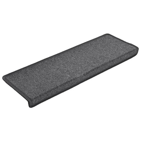 Vidaxl -Treppenmatten 15 ST 65x21x4 cm dunkelgrau