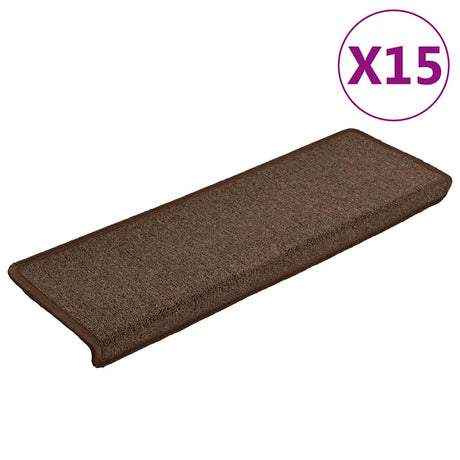VidaXL Stufenmatten 15 Stück 65x21x4 cm braun rechteckiger Rand