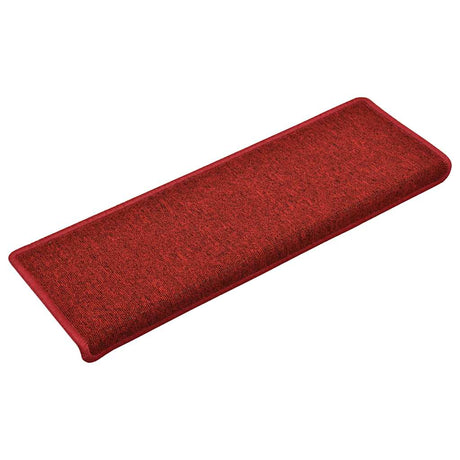 VidaXL Stufenmatten 15 Stk. 65x21x4 cm roter rechteckiger Rand