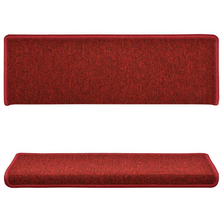 VidaXL Stufenmatten 15 Stk. 65x21x4 cm roter rechteckiger Rand