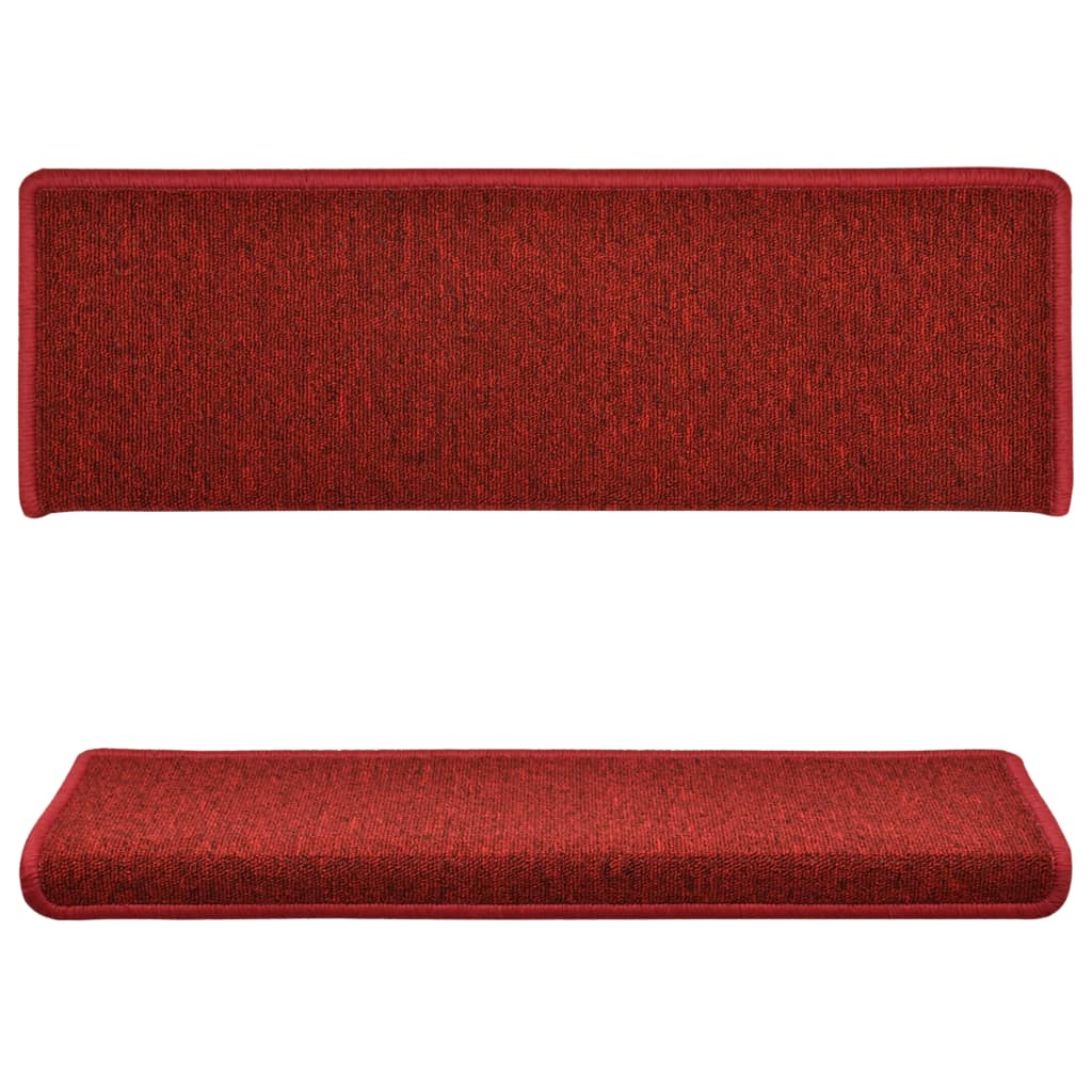 Vidaxl -Treppenmatten 15 ST 65x21x4 cm Bordeaux rechteckige Kante