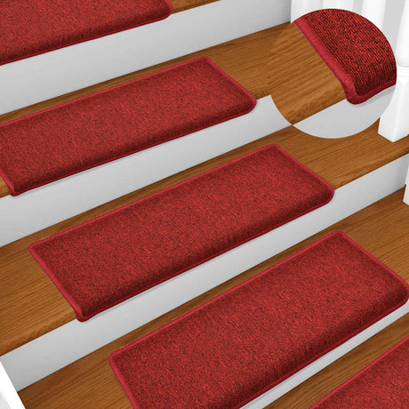 VidaXL Stufenmatten 15 Stk. 65x21x4 cm roter rechteckiger Rand