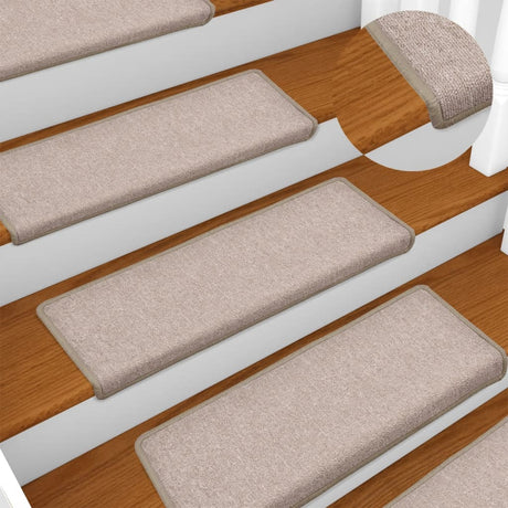 Vidaxl -Treppenmatten 15 ST 65x21x4 cm Taupe Rechteckkante