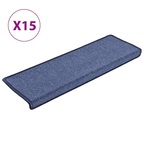 VidaXL Stufenmatten 15 Stk. 65x21x4 cm blauer rechteckiger Rand