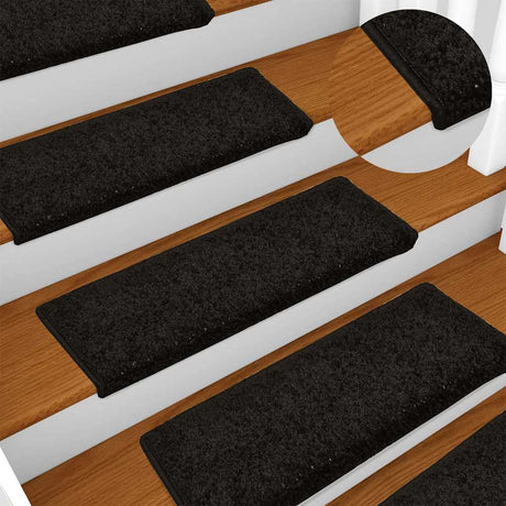 Vidaxx Stufenmatten 15 Stück 65x21x4 cm schwarz rechteckiger Rand