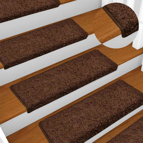 VidaXL Stufenmatten 15 Stück 65x21x4 cm braun rechteckiger Rand