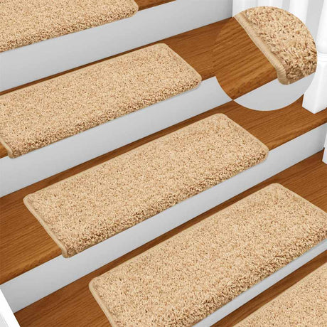 Vidaxx Stufenmatten 15 St. 65x21x4 cm creme mit rechteckigem Rand