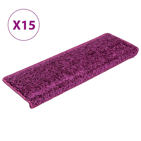 Vidaxl -Treppenmatten 15 ST 65x21x4 cm lila