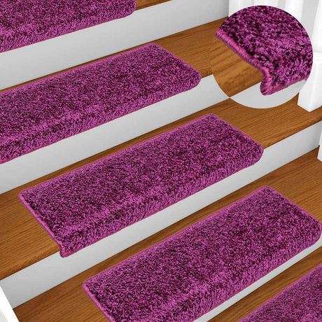 VidaXL Stufenmatten 15 Stk. 65x21x4 cm violett rechteckiger Rand
