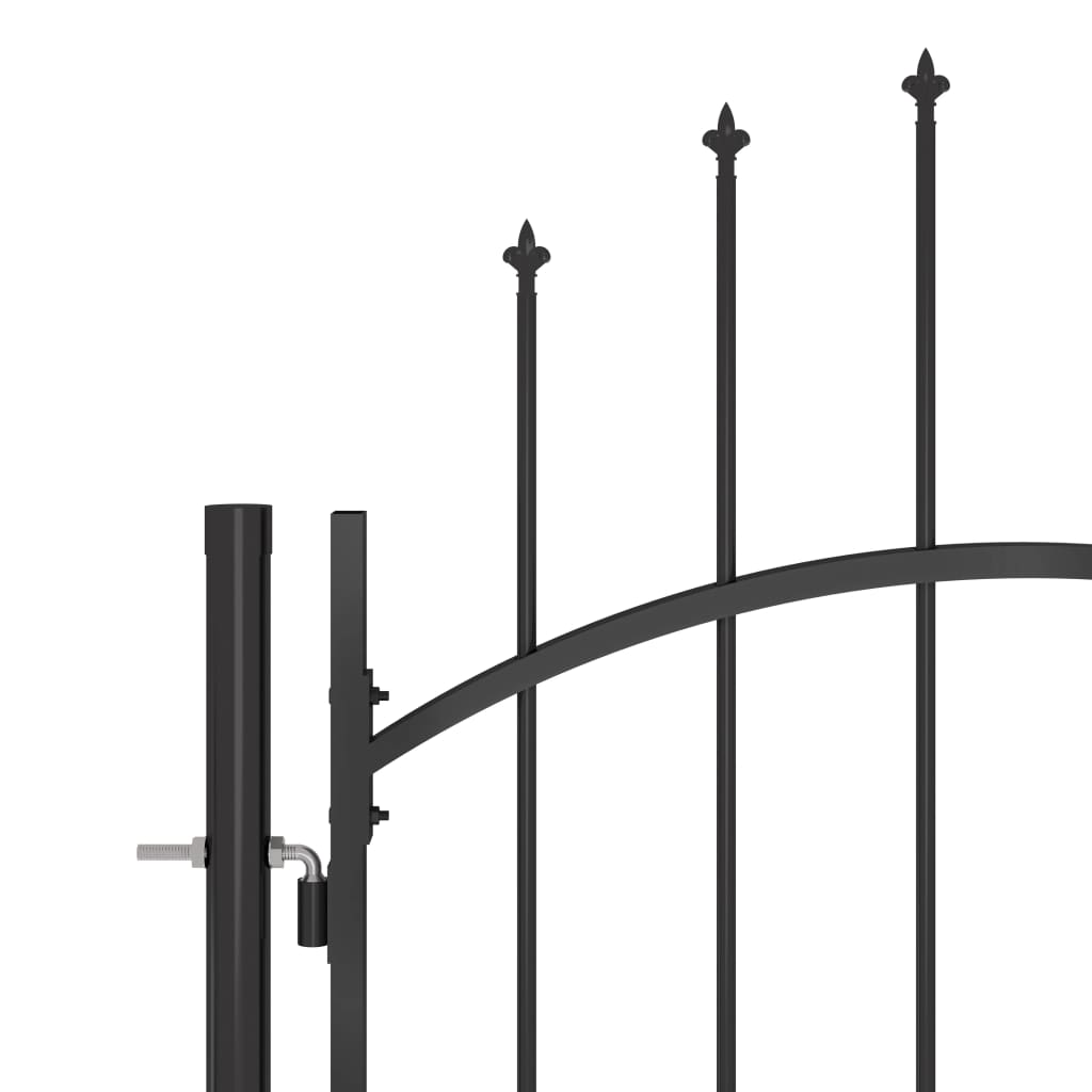VidaXL Tor mit Speerspitze 5x2,45 m schwarz