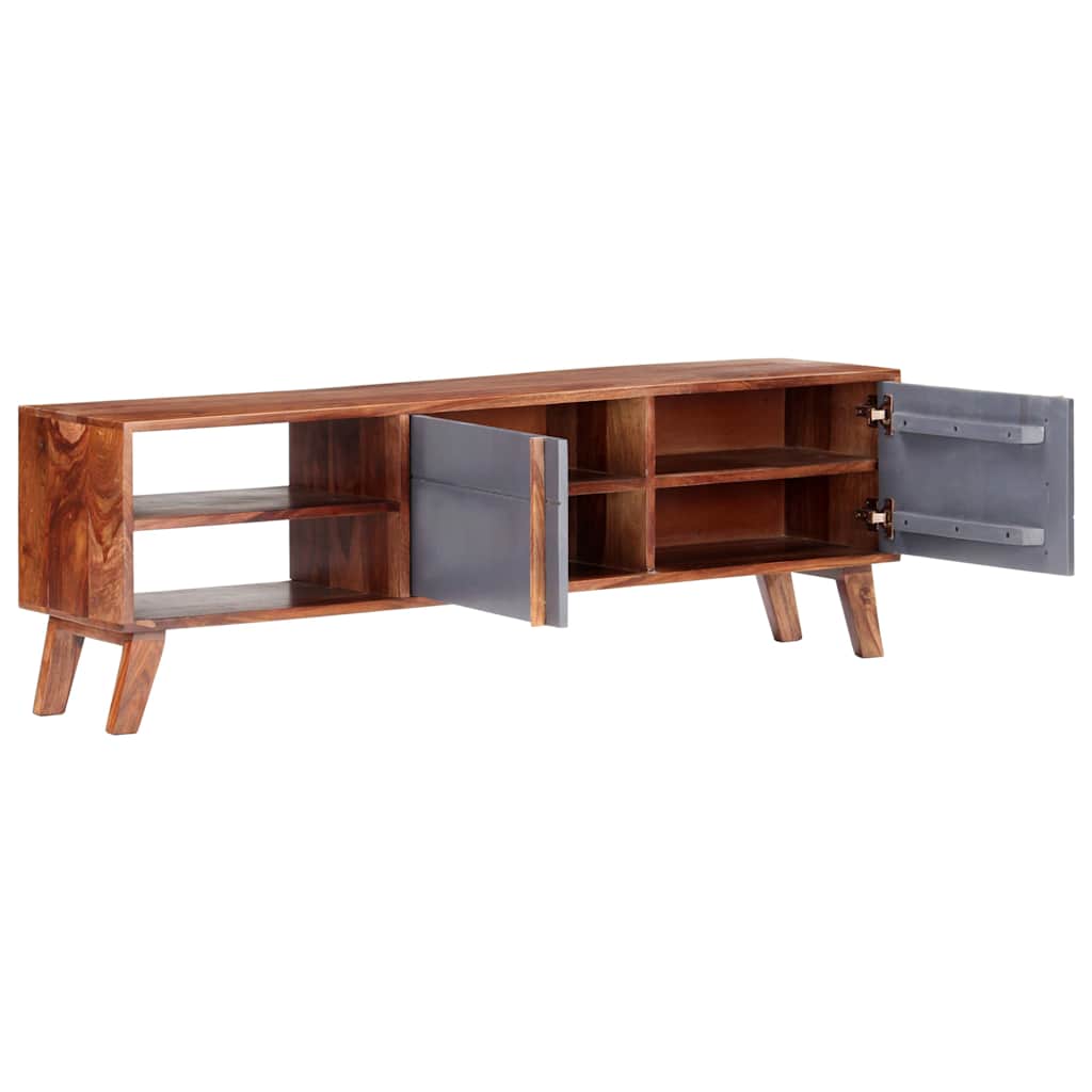 Vidaxl tv-meubel 140x30x45 cm massief hout grijs