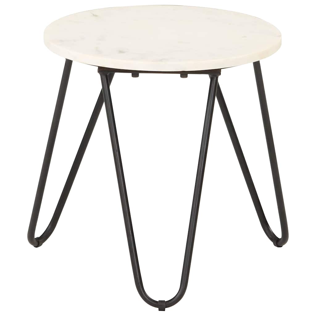 Vidaxl salontafel 40x40x40 cm echt steen met marmeren textuur wit