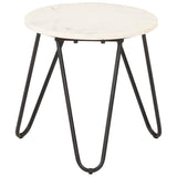 Vidaxl salontafel 40x40x40 cm echt steen met marmeren textuur wit