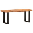 Vidaxl bankje 110 cm massief ruw mangohout en staal