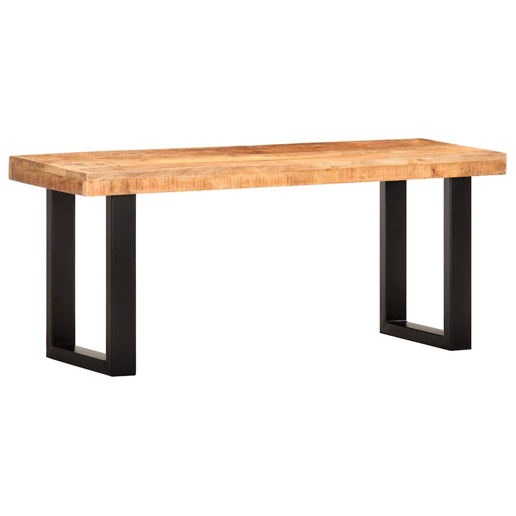 Vidaxl bankje 110 cm massief ruw mangohout en staal