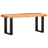 Vidaxl bankje 110 cm massief ruw mangohout en staal