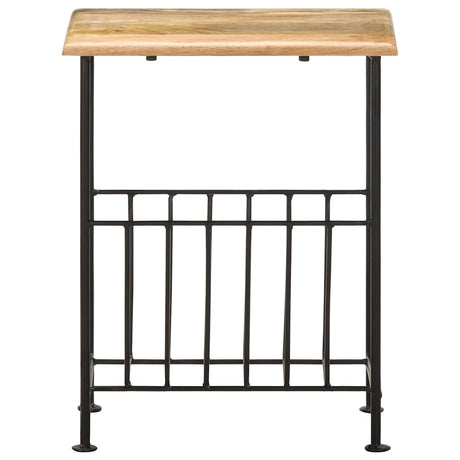 Vidaxl tijdschriftenrek 40x30x50 cm massief mangohout en staal