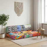 Vidaxl bankkussen pallet stof patchwork meerkleurig