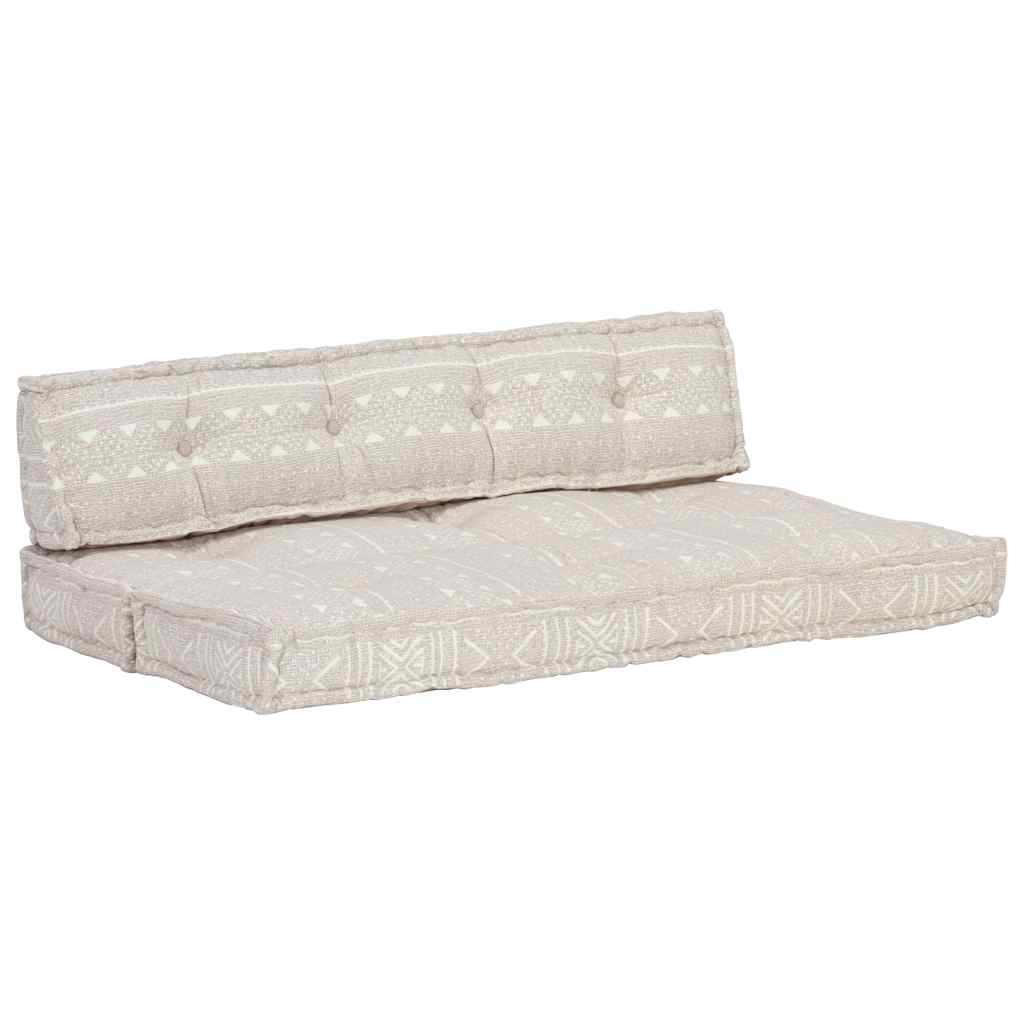 Vidaxl bankkussen pallet stof patchwork lichtbruin