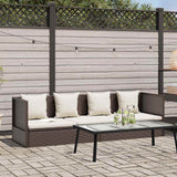 Vidaxl tuinbed met kussens poly rattan bruin