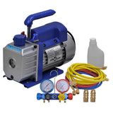 Vidaxx Vakuumpumpe 1-stufig mit 4-Wege-Manometer-Set
