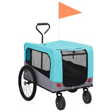 Vidaxl-Fahrradanhänger und Hundewagen 2-in-1 blau und grau