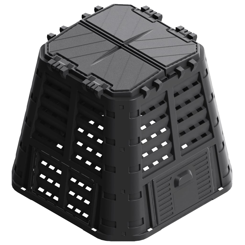 Vidaxx Kompostbehälter 480 l 93,3x93,3x80 cm schwarz