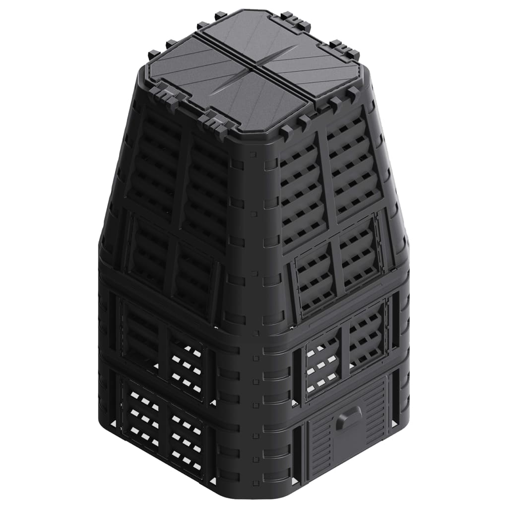 Vidaxx Kompostbehälter 1000 l 93,3x93,3x146 cm schwarz