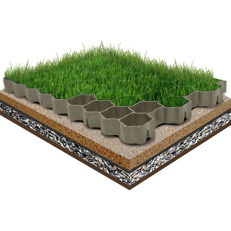 Vidaxxl Grasgitter 16 Stück 60x40x3 cm Kunststoff grün
