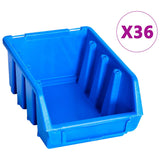 Vidaxxl 96-teiliges Aufbewahrungsbox-Set mit Wandpaneelen blau