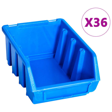 Vidaxxl 96-teiliges Aufbewahrungsbox-Set mit Wandpaneelen blau