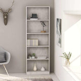 Vidaxl boekenkast met 5 schappen 60x24x175 cm bewerkt hout betongrijs