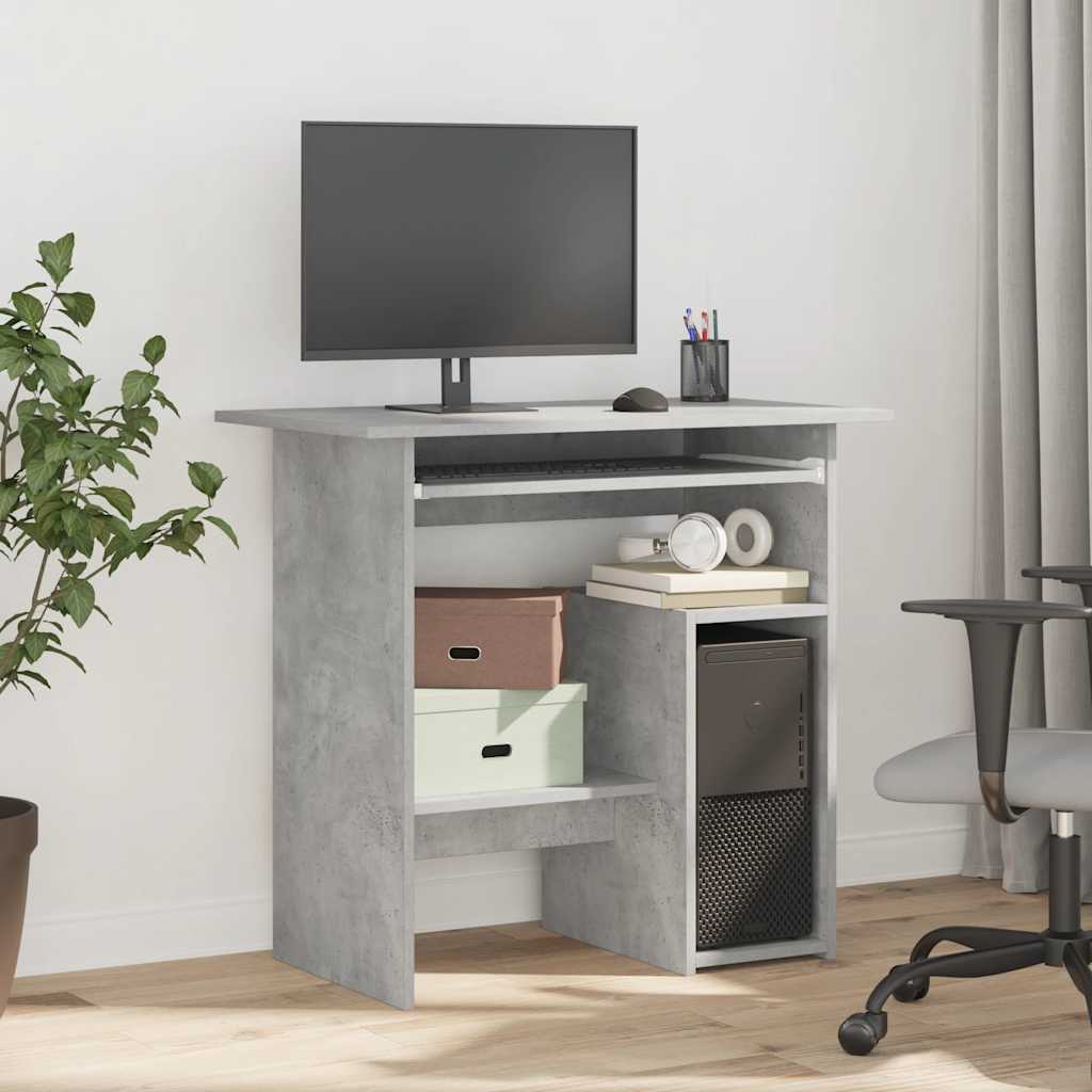 Vidaxl bureau 80x45x74 cm bewerkt hout betongrijs