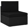 Vidaxl middenbank sectioneel poly rattan zwart