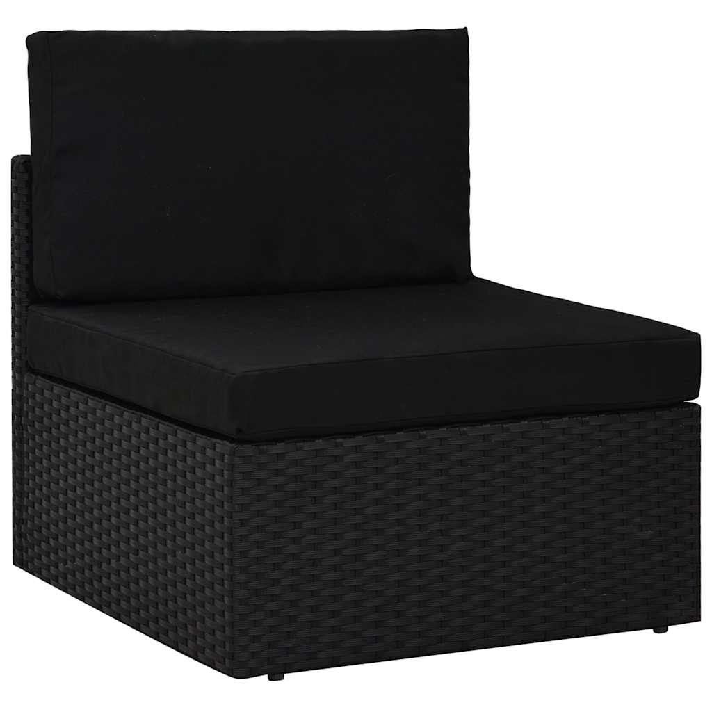 Vidaxl middenbank sectioneel poly rattan zwart