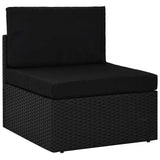Vidaxl middenbank sectioneel poly rattan zwart