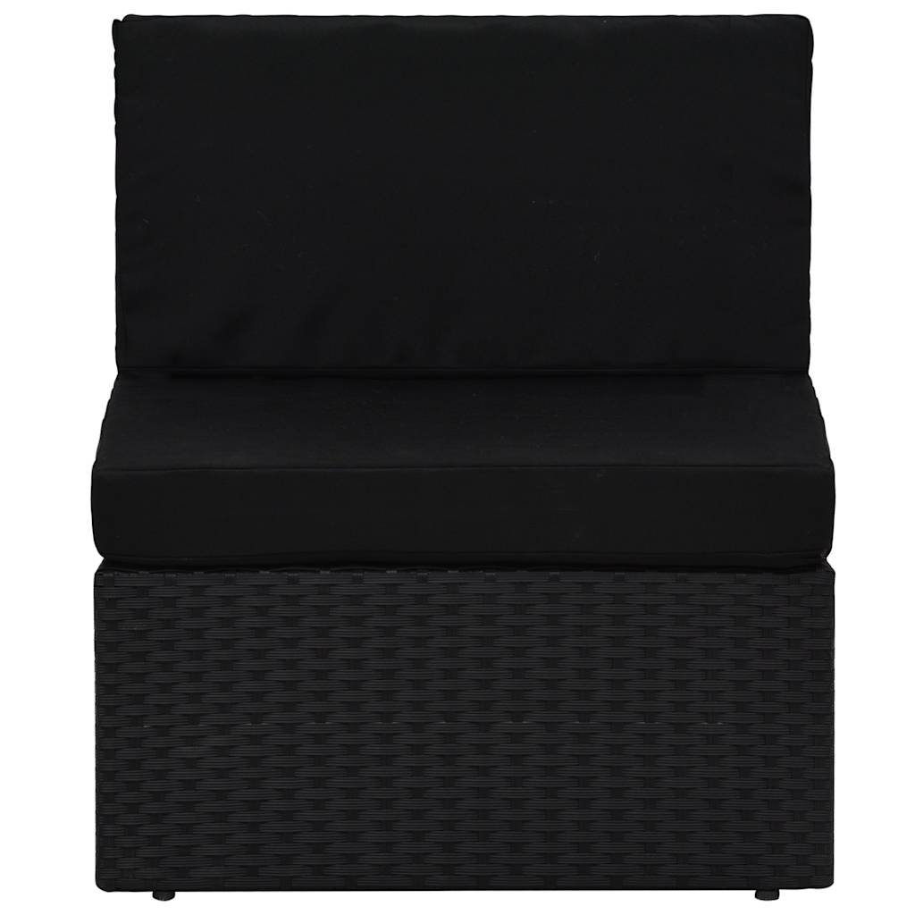 Vidaxl middenbank sectioneel poly rattan zwart
