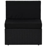 Vidaxl middenbank sectioneel poly rattan zwart