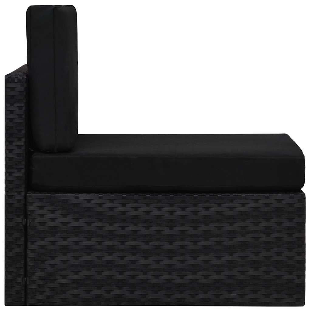 Vidaxl middenbank sectioneel poly rattan zwart