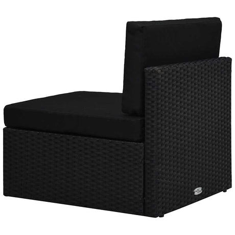 Vidaxl middenbank sectioneel poly rattan zwart