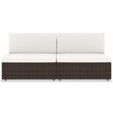 Vidaxl tweezitsbank sectioneel poly rattan bruin