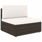 Vidaxl tweezitsbank sectioneel poly rattan bruin