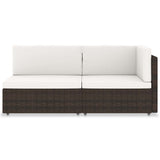 Vidaxl tweezitsbank sectioneel poly rattan bruin