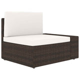 Vidaxl driezitsbank sectioneel poly rattan bruin