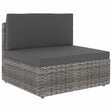 Vidaxl middenbank sectioneel poly rattan grijs